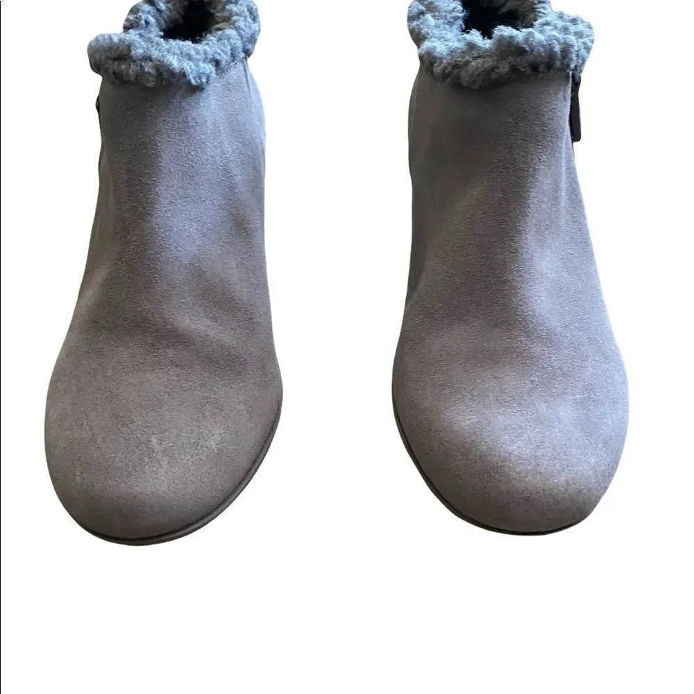 Cole Haan | Gray Callie Shearling Suede Side Zip Fur Waterproof Rain Boot | 5B